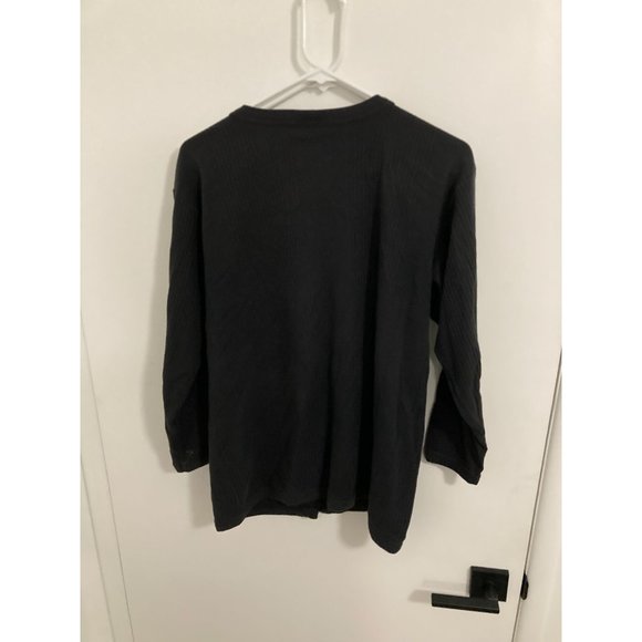 Lajate Women's Vintage Button Down Sweater Shirt, Navy, Medium - Picture 2 of 2